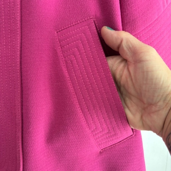Kensie 3/4 sleeve full zip vibrant pink jacket with pockets size small - Picture 7 of 16